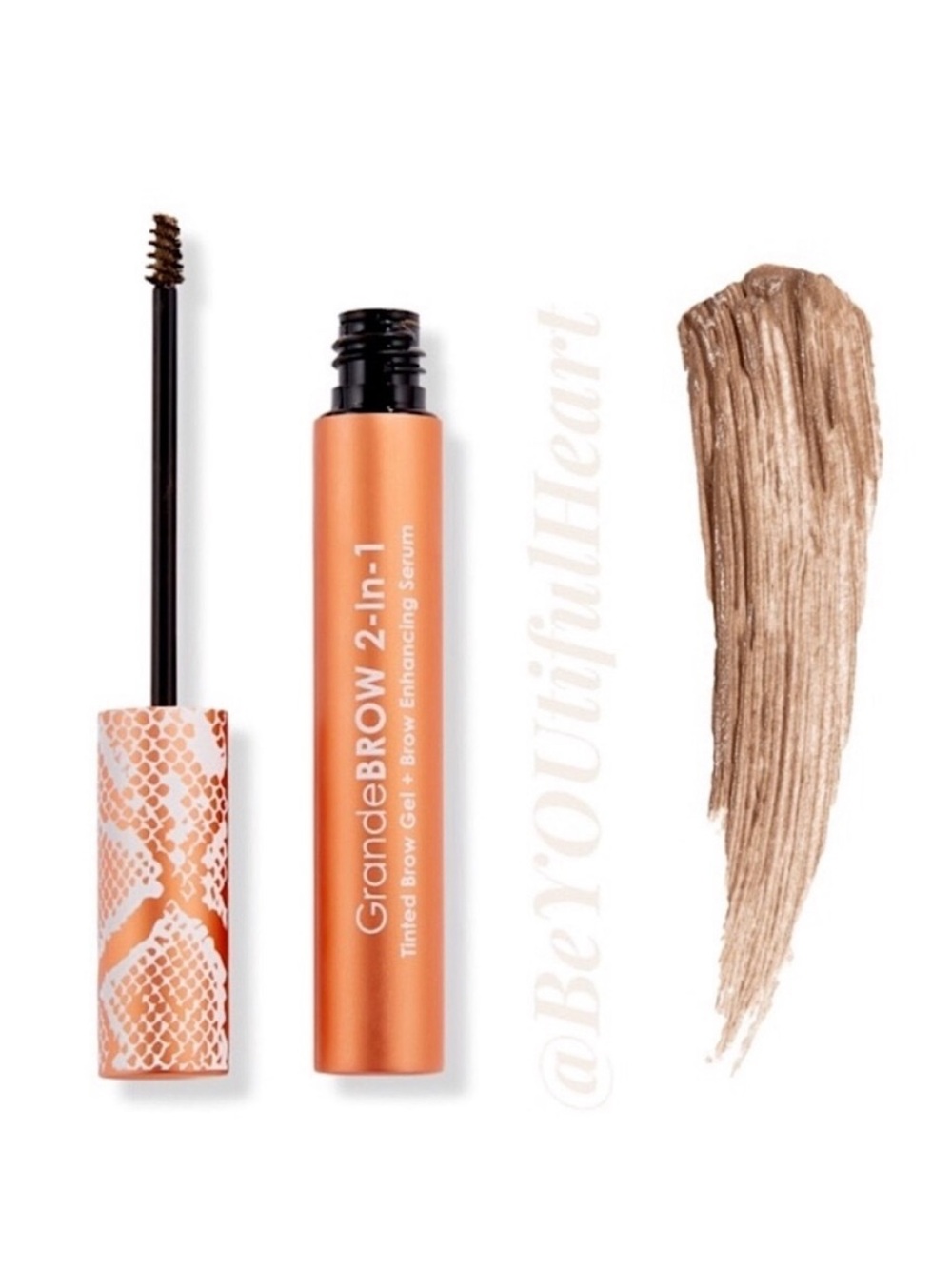 Grande Cosmetics GrandeBROW 2-In-1 Tinted Brow Gel + Brow Enhancing Serum, Light